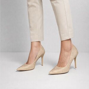 Lauren Lorraine Gold Rhinestone Stiletto Heels